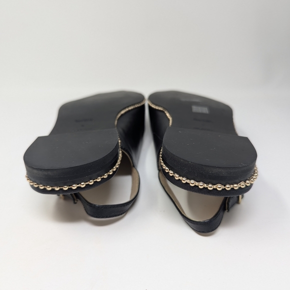 Coach Vae Leather Skimmer Pointed Toe Slingback Black Beaded 9 - Picture 9 of 11
